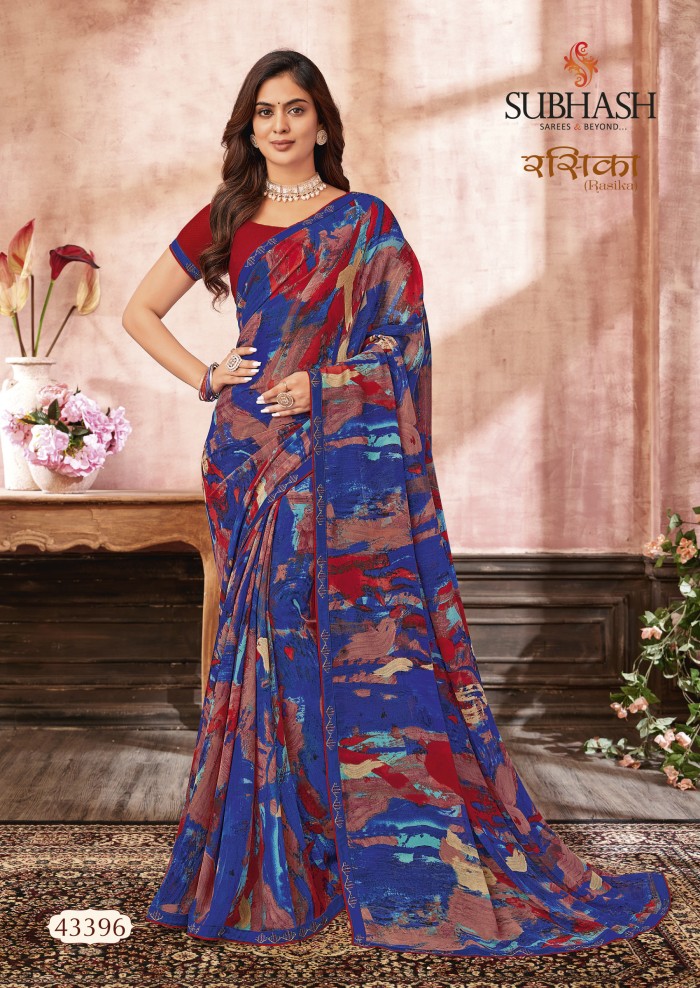 Blue Georgette saree