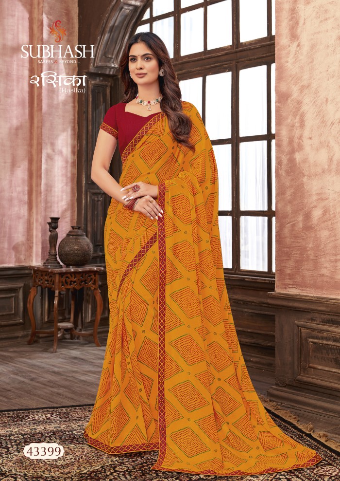 Mustard Georgette saree