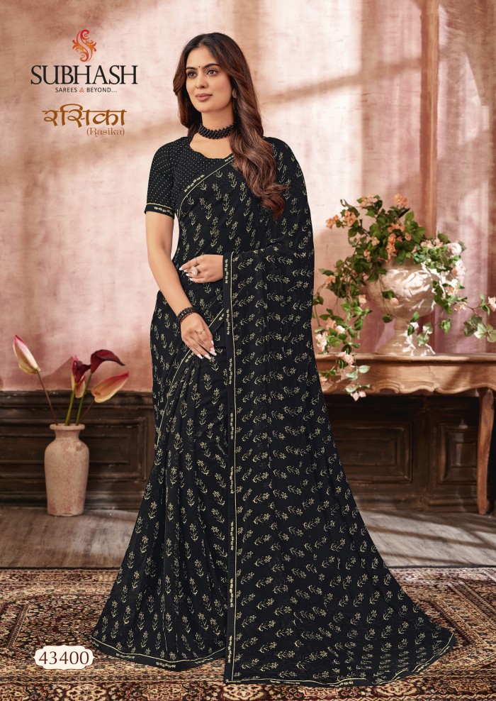 Black Georgette saree