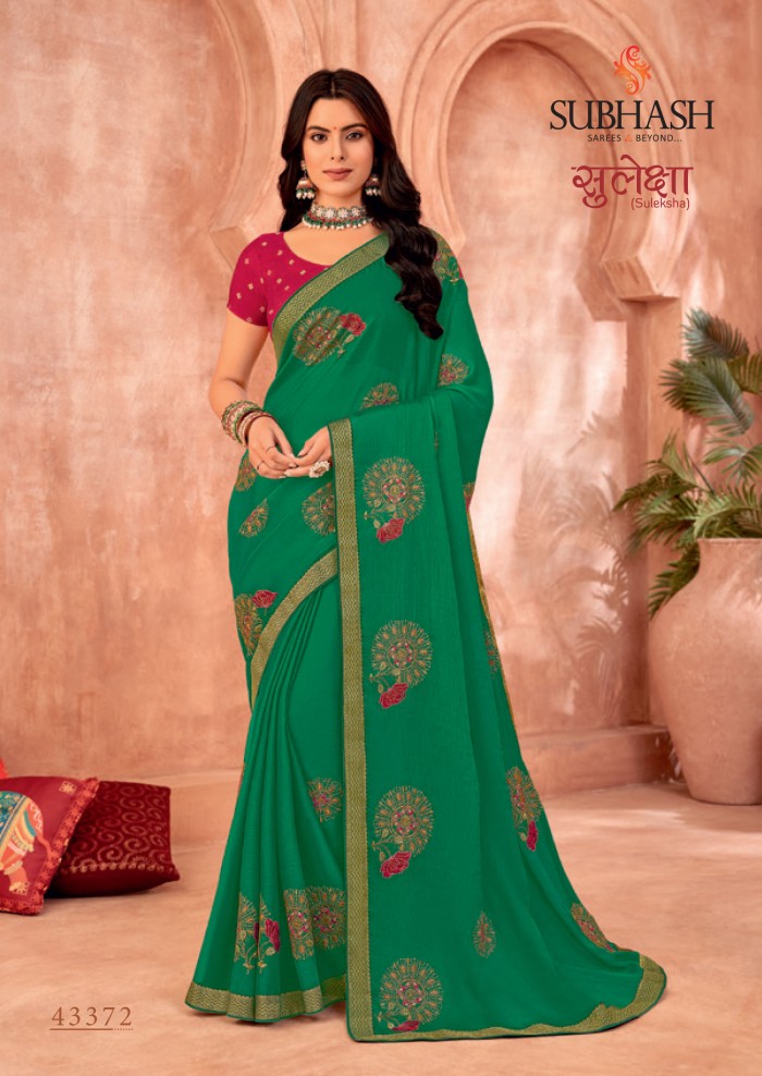 Green Chiffon saree