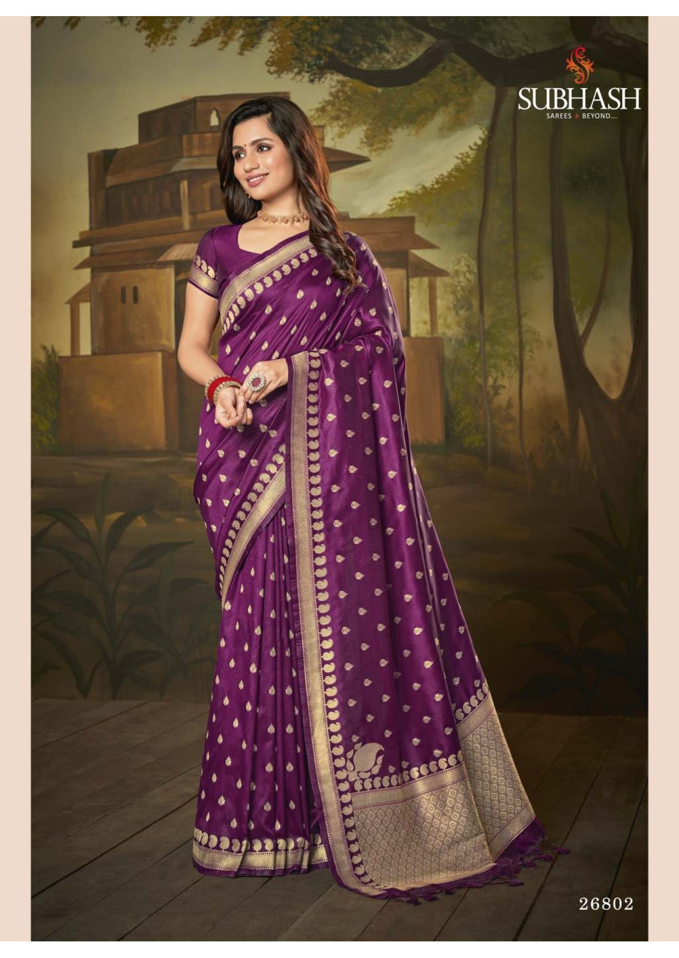 Buy Purple Sarees for Women by Dwini Online | Ajio.com