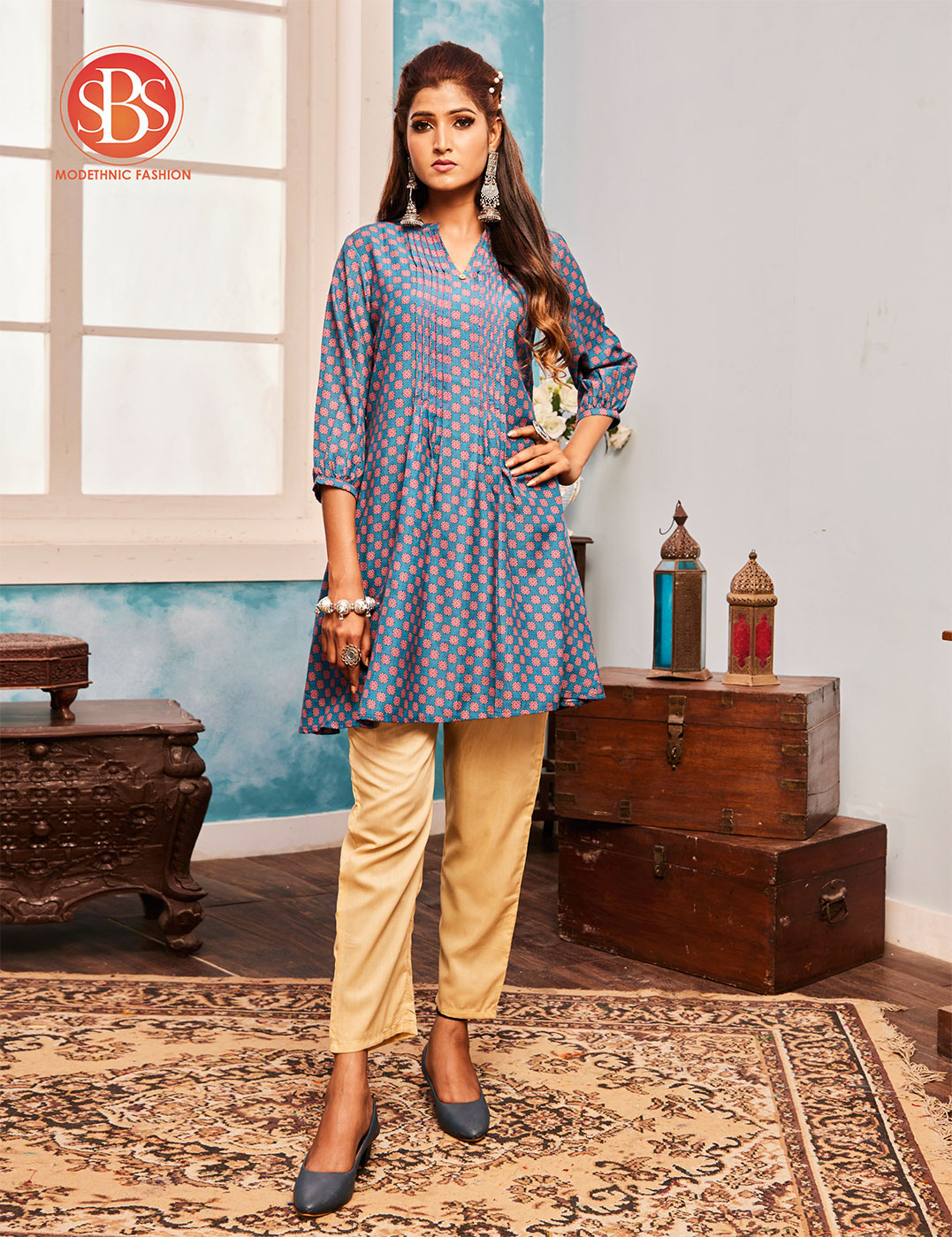 Blue Muslin Kurti Saisha S 3502 | Subhash Sarees