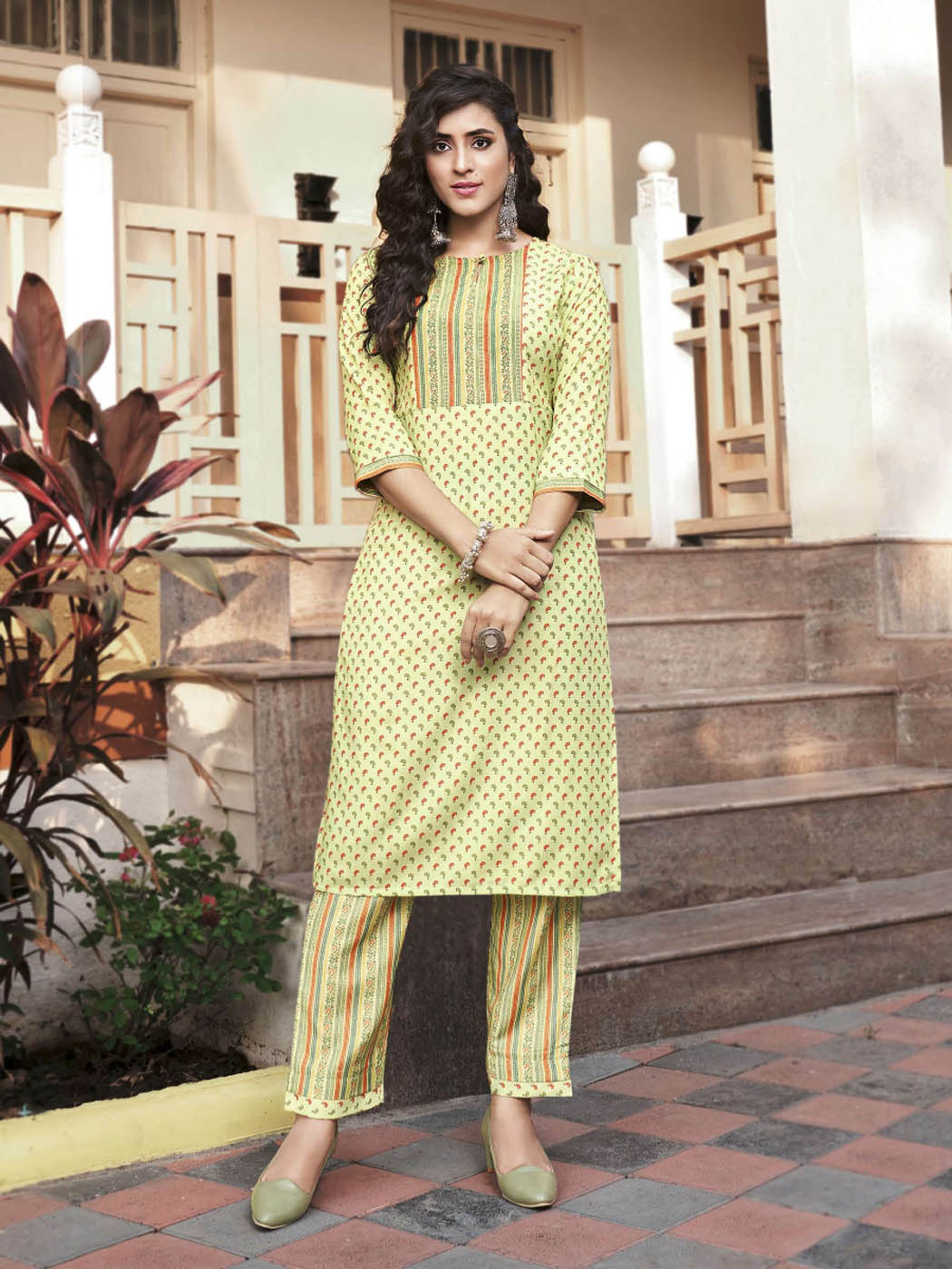 Pista Green Straight Kurti | Subhash Sarees