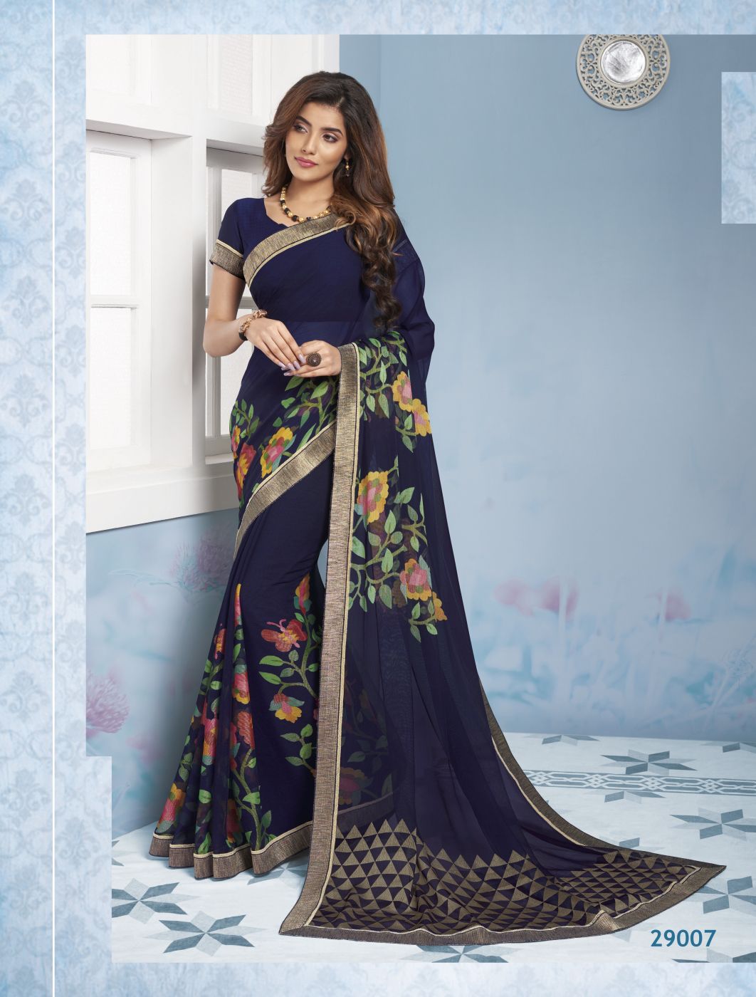 NAVY BLUE BRASSO SAREE ALL TIME HIT 29007 | Subhash Saree